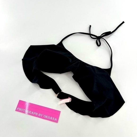 Victoria's Secret Black Flounce Bikini Top size L - Picture 4 of 9